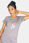 Sweetmoon Long T Shirt Nightdress - Grey — thumbnail 5